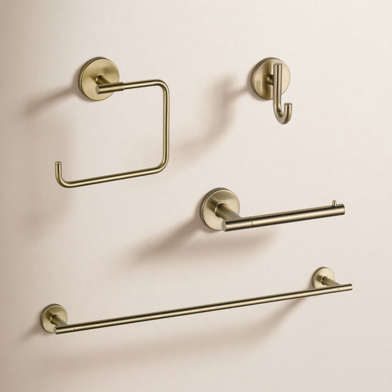 Trinsic Delta 4 Piece Bathroom Hardware Set, Champagne Bronze