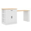 Extendable Island Console With Drawers, Cabinet & Open Shelving Multi-Functional Dining & Breakfast Bar Table
