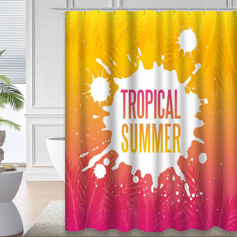 Rideau de douche à 12 crochets Tropical Summer Paradise, L 72 po x l 78 po