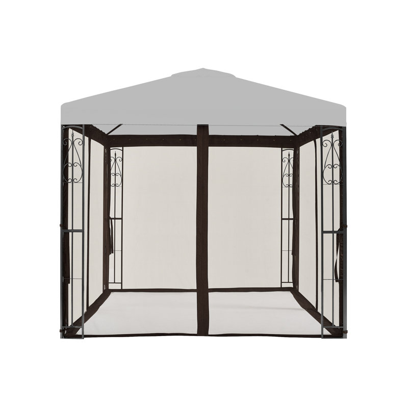 APEX GARDEN Brown Fabric Screen for Gazebo