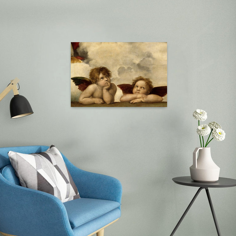 Les deux anges, reproduction d'art classique classique de paysage naturel, H 16 po x l 24 po