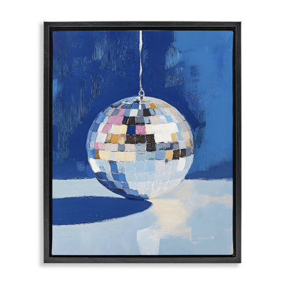 Cadre flottant Silver Dance Disco Ball, design par The Prints Vibe