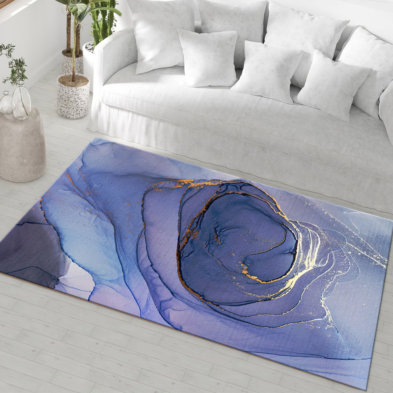 Vibrant Floral Print Non Woven Thin Type Decorative Rug Ideal for Adding a Burst of Color to Any Living Space