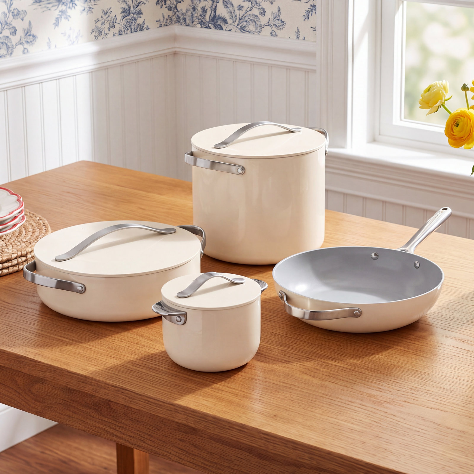 Caraway Nonstick Ceramic Cookware+ Set, Cream
