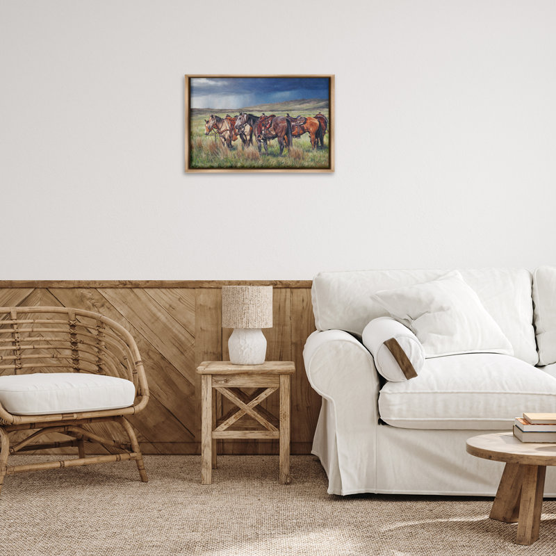 Toile encadrée Hurry Up & Wait par David Graham, Cadre flottant orme Montalcino, H 17 po x l 25 po
