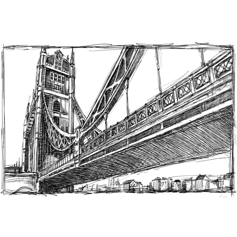 Étude de Londres, H 20 po x l 30 po