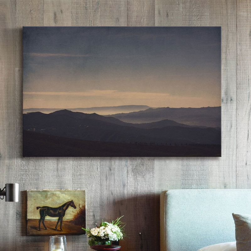 « matinée brume » par ingrid beddoes, reproduction d’art sur toile tendue, H 16 po x l 24 po x P 1,5 po