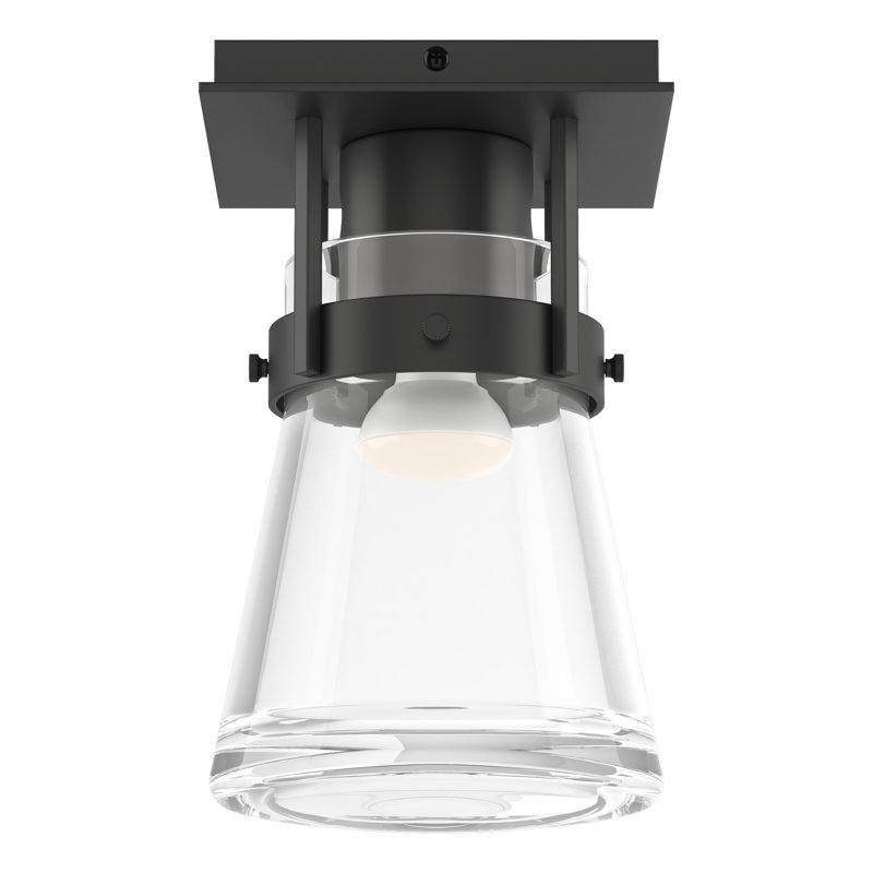 Erlenmeyer 1 - Light 6.1" Simple Cone Semi Flush Mount, Black