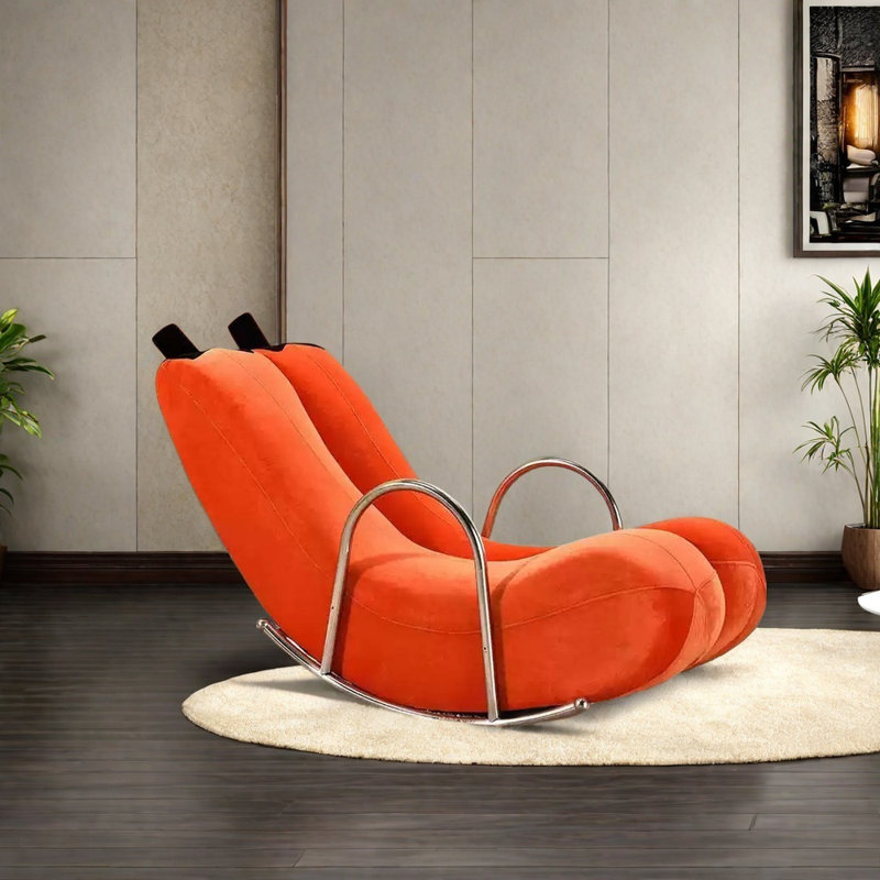 Chaise berçante de haute qualité en forme de banane, Orange