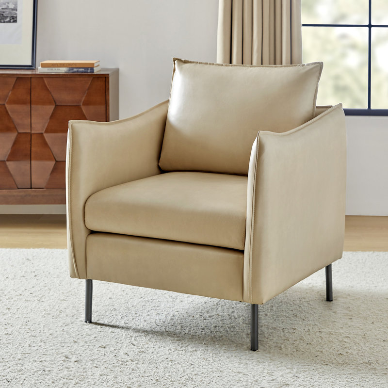 Fauteuil Eamor, Similicuir beige