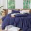 Ensemble de housse de couette à rayures 100% coton lavé MooMee-105229475-105229472