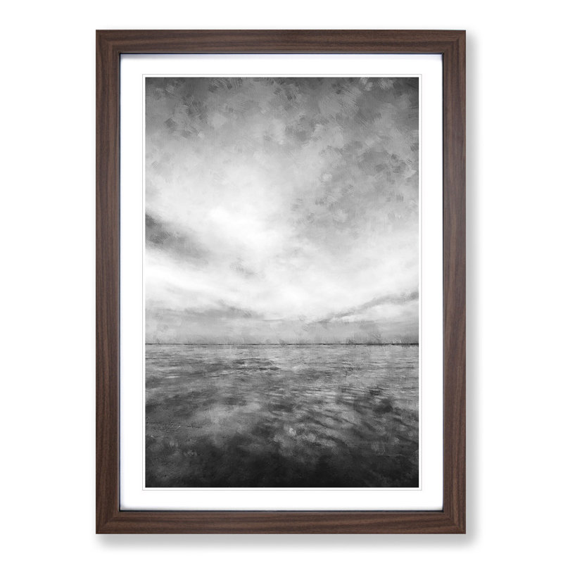 Beach Horizon - Picture Frame Graphic Art Print, 87cm H x 62cm W x 2cm D, Walnut Framed