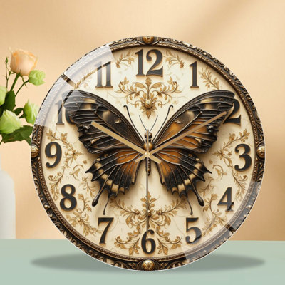 Horloge murale papillon et horloge murale 12 po