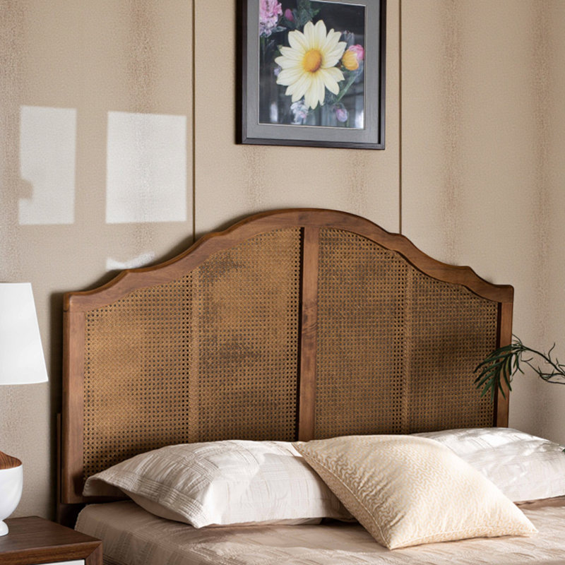 Fairview Brown Finished King Size Woven Rattan Headboard, 49.96" H X 78.02" W X 0.8" D, King