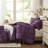 Twin/twin Xl Comforter In Purple, Shabby Chic Style With Ties, Lightweight For All Seasons, Easy Care 2pcs Purple , Pre-washed Microfiber, All Comfort Design And Machine Washable