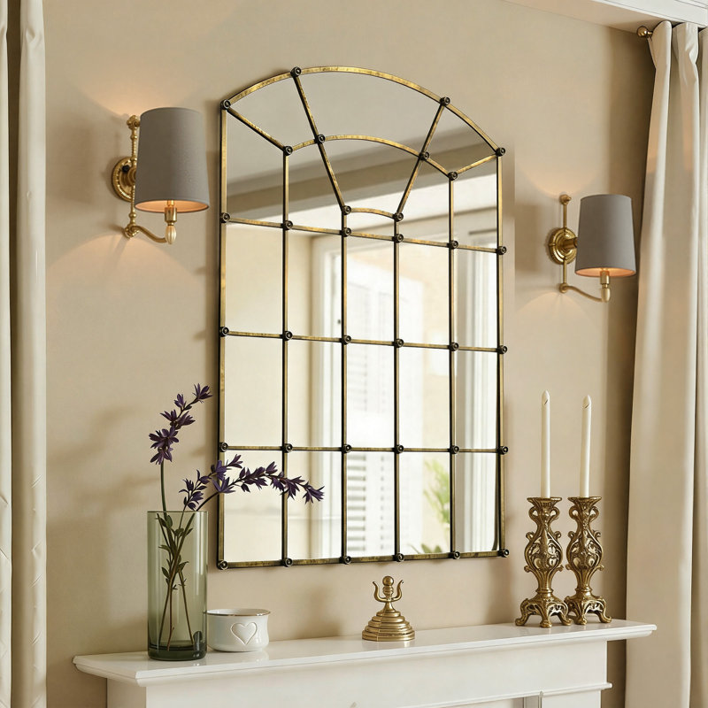Miroir de cheminée et fenêtre mural 34 "x 47" Vintage, 34 po x 47 po