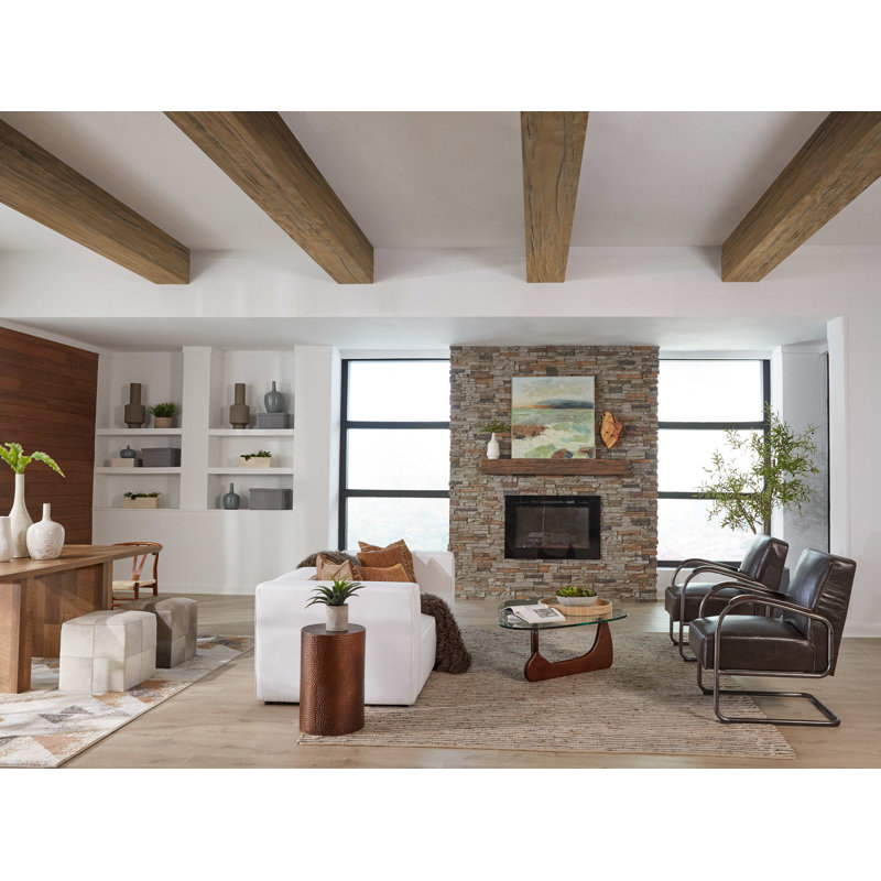 Poutre de plafond en faux bois vieilli H 8 po x l 120 po x P 8 po, Caramel
