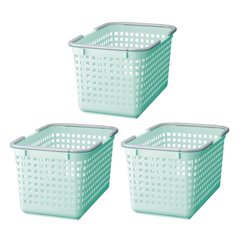 Ensemble de 3 paniers à linge Like-it, Bleu menthe