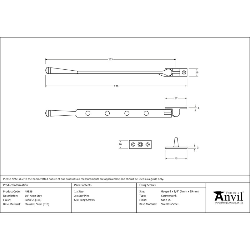 Door Accessory, Satin Marine, 27.9cm H x 25.5cm W x 1.6cm D