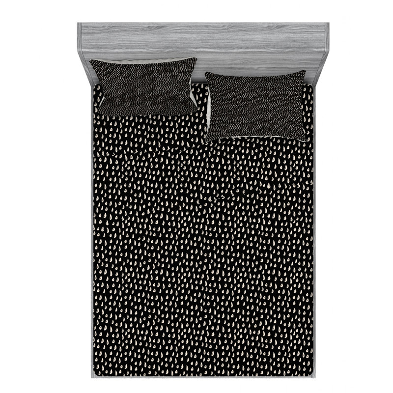 Microfiber Geometric Sheet Set, Queen Sheet Set with Fitted Sheet