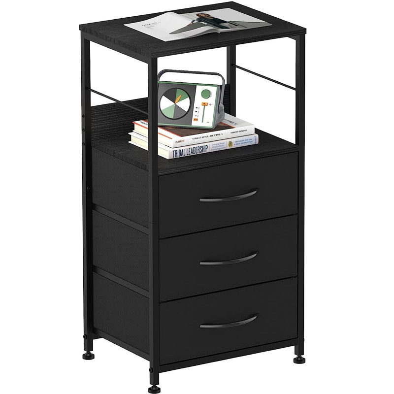 Dezeree 3 - Drawer End Table, Black