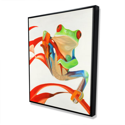 Red-eyed Frog - Orange Livingroom Framed Canvas for Home Decor