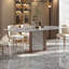 White Rectangular Colored crystal stone with Stone &Carbon steel Dining Table For Dining Room/Kitchen-859880473