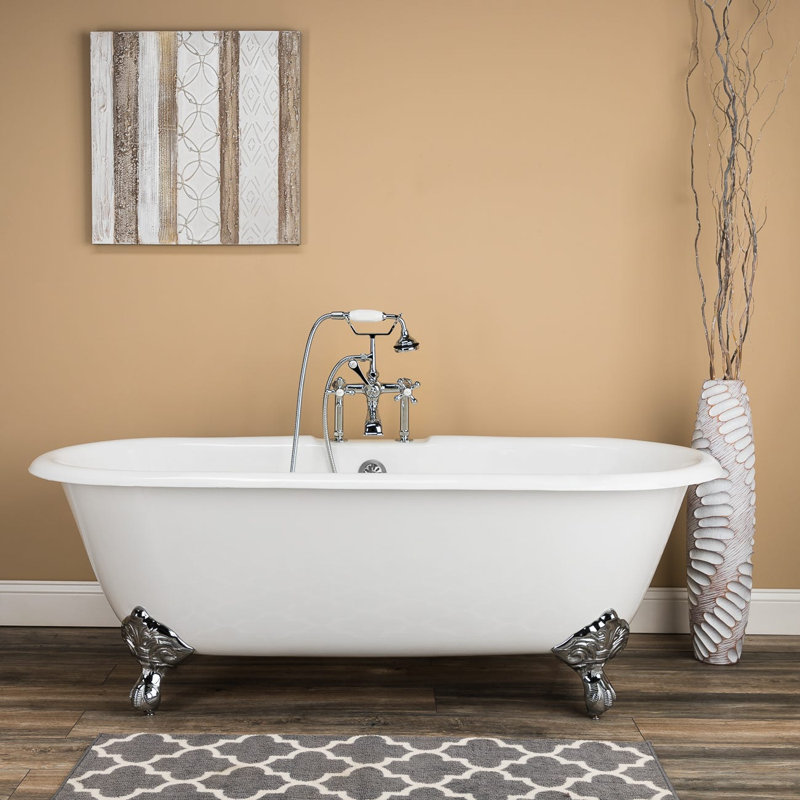 x Bathtub, White / Chrome Feet and Fixtures