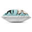 Coussin d'extérieur imprimé six papillons sur fond turquoise, par Metka Hiti, 18 x 7 x 18