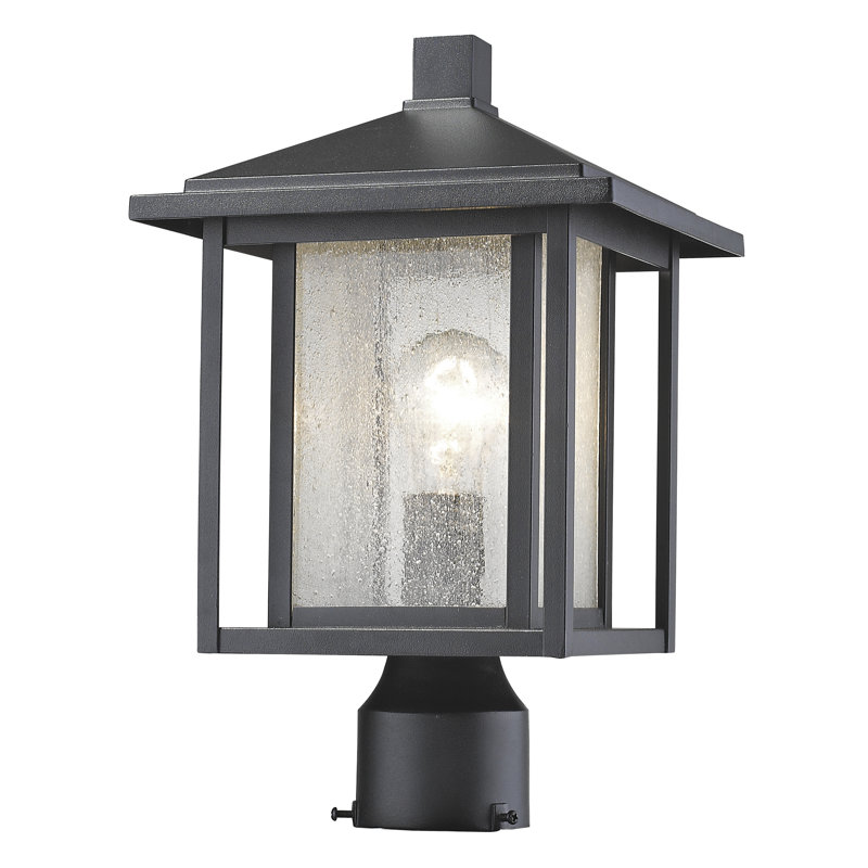 Iwan Clear Seedy Lantern Head, Black, 14.75" H x 9" W x 9" D