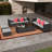 Lockney Modern 4-Person Outdoor Patio Set with Cushions, UV & Rust-Resistant Wicker Frame-506321546