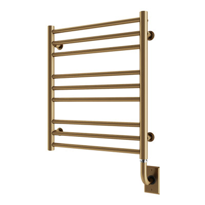 19.5"x23" Sorano Wall Mounted Electric Plug-in Towel Warmer Modern Heated Towel Rack - Brushed Bronze, Lifetime Warranty