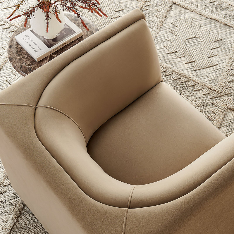 Fauteuil en velours taupe Dunkley, Taupe