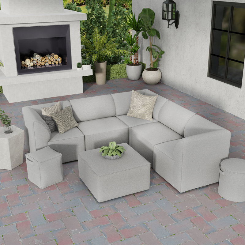Canapé modulaire d'extérieur 6 pièces Big Joe, Gris frais, 6