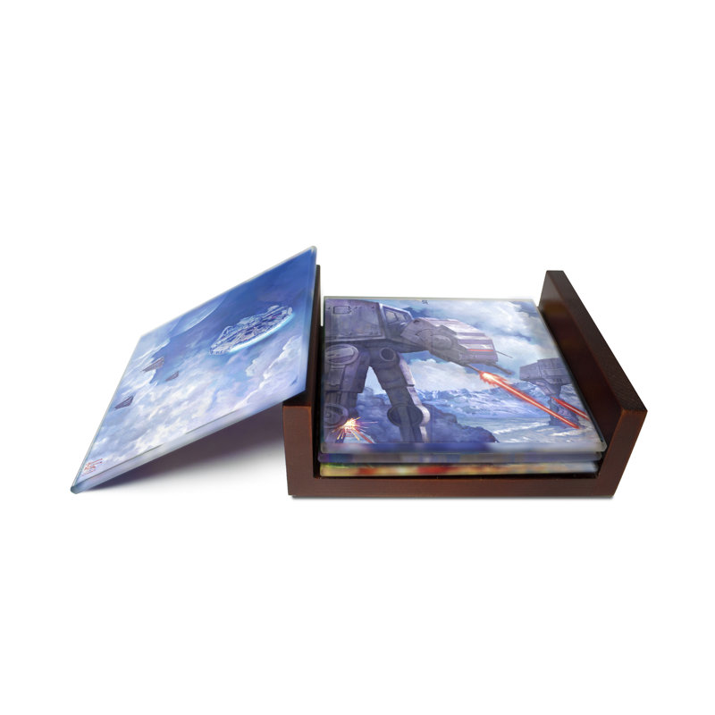 (Symboles) Ensemble de sous-verres en verre Starfire, Star Wars / La Bataille de Hoth