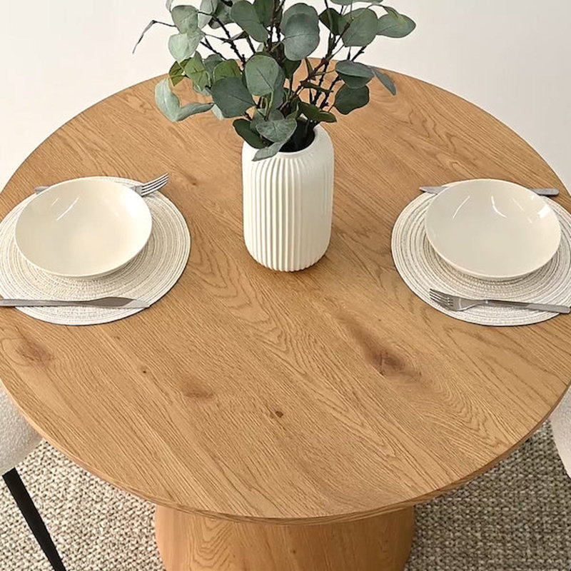 Table de salle à manger ronde en bois Petesral, Brun