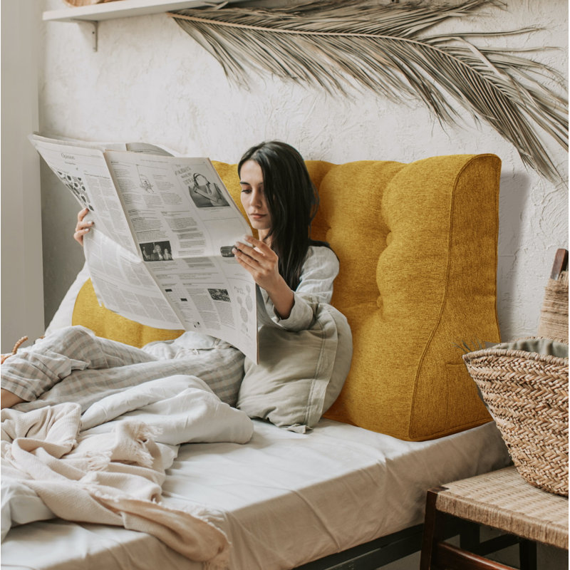 Wedge Headboard Pillow, Yellow, 56cm x 100cm