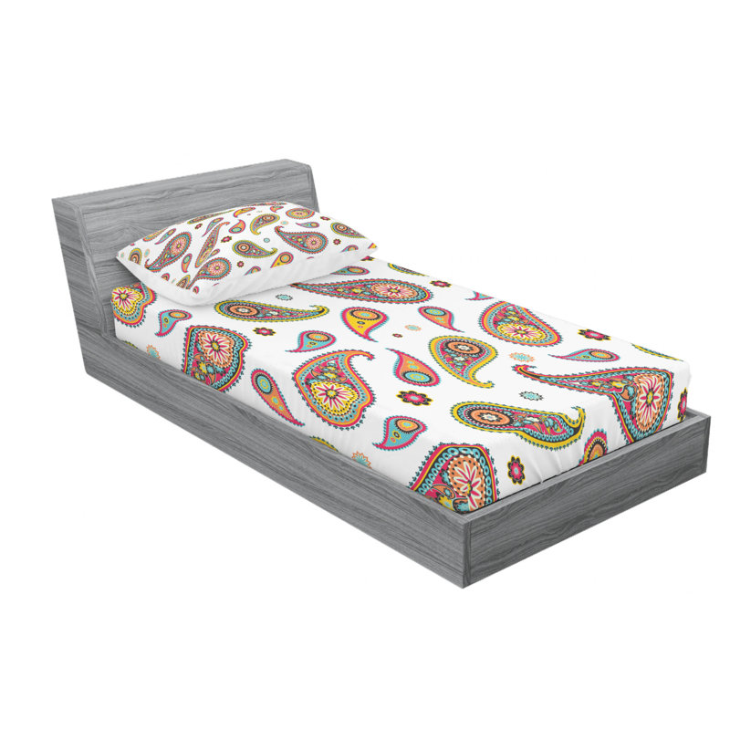 Microfiber Floral Sheet Set, Twin XL Sheet Set with Fitted Sheet, Minimalist