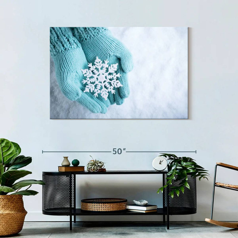 Flocon de neige étincelant Lelend en hiver, H 30 po x l 45 po