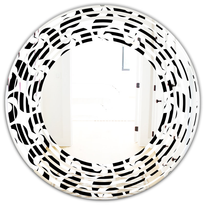 Miroir mural géométrique en monochrome wave, 31,5 po x 31,5 po