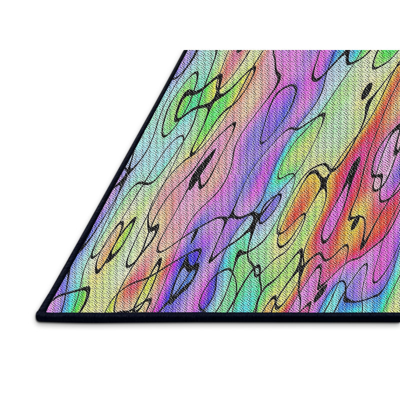 Mauve abstrait Tapis décoratif, Rectangle 5 pi x 8 pi
