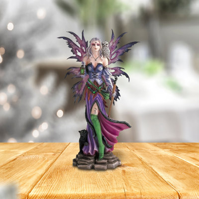 Figurine de fée mauve 13 po Jivan