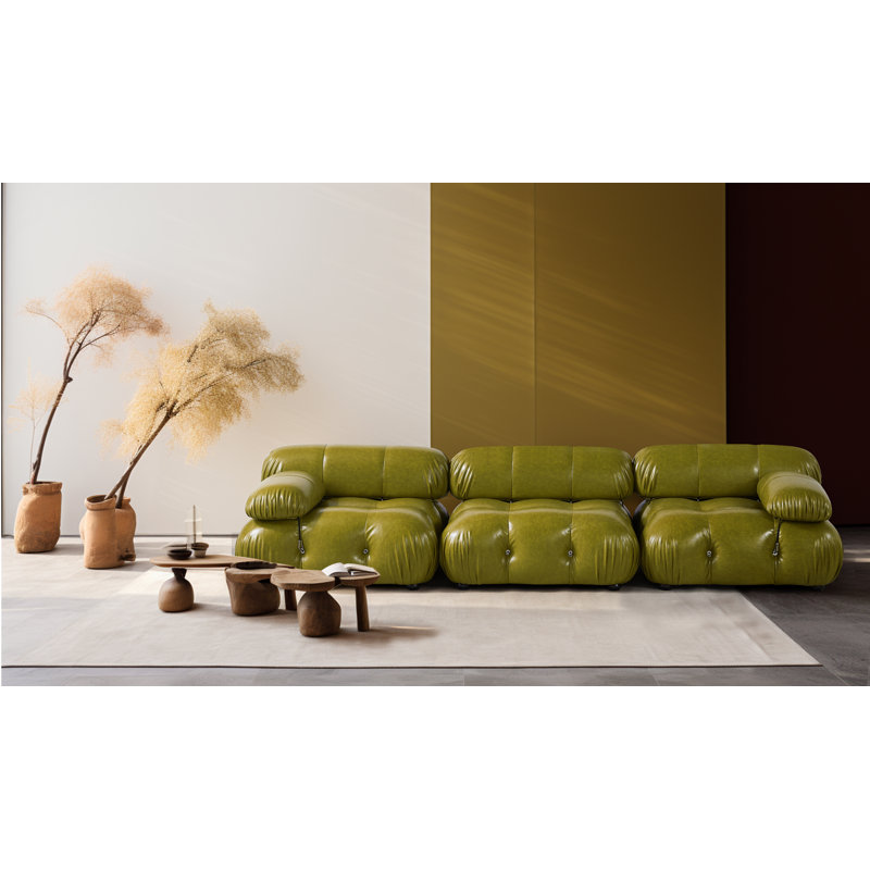 Canapé Bellini, Similicuir vert
