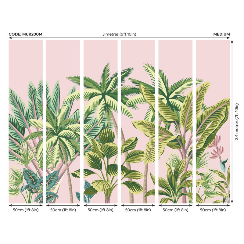 Auberta Mural, 240cm L x 300cm W, Pink