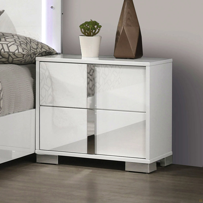 Table de chevet 1pc, Blanc