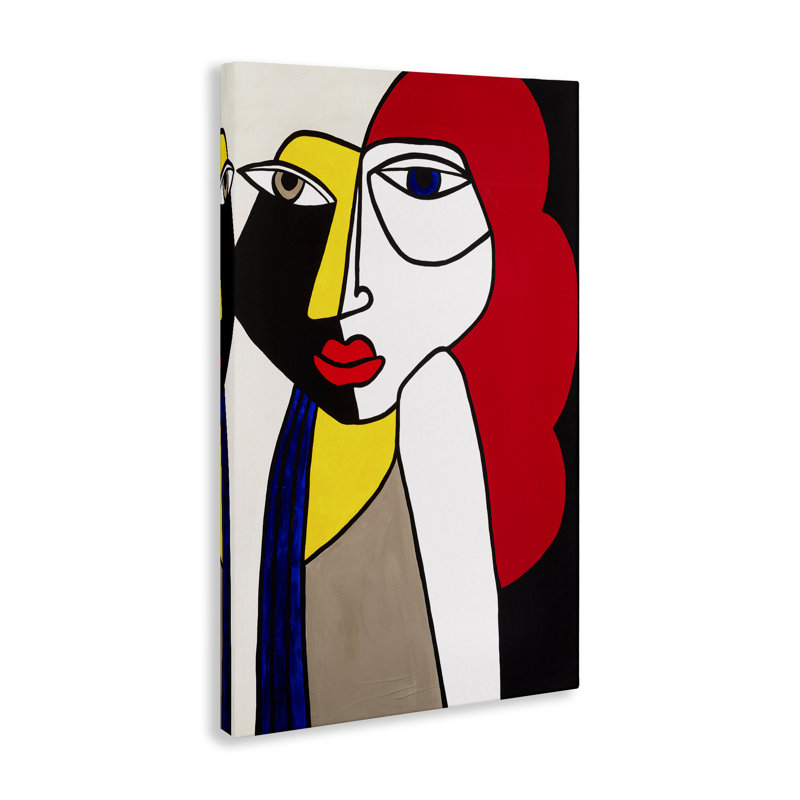  «Cubist Portrait of Woman», art mural sur toile par Ruth Fromstein, H 36 po x l 24 po