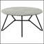 Table basse Travis en ciment et bronze industriel avec charme industriel et élégance moderne, parfaite pour les espaces de vie élégants.