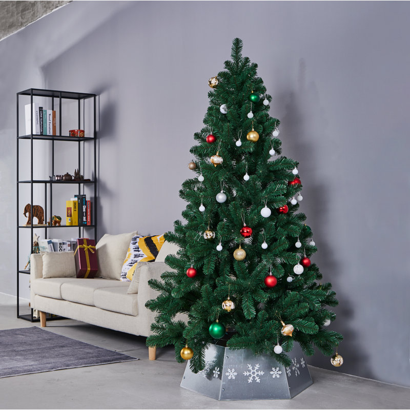 Arbre de Noël 26,5 po argent avec flocons de neige