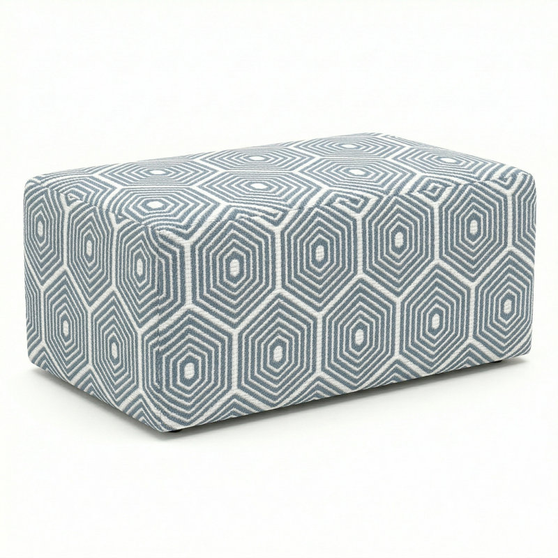 Berlin Gardens Lilly Hive 18X30x13 Rectangle Pouf, Sky Blue