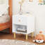 Table de chevet en bois 23,22 po H avec tiroir 1 tablette pour enfants, adultes, blanc